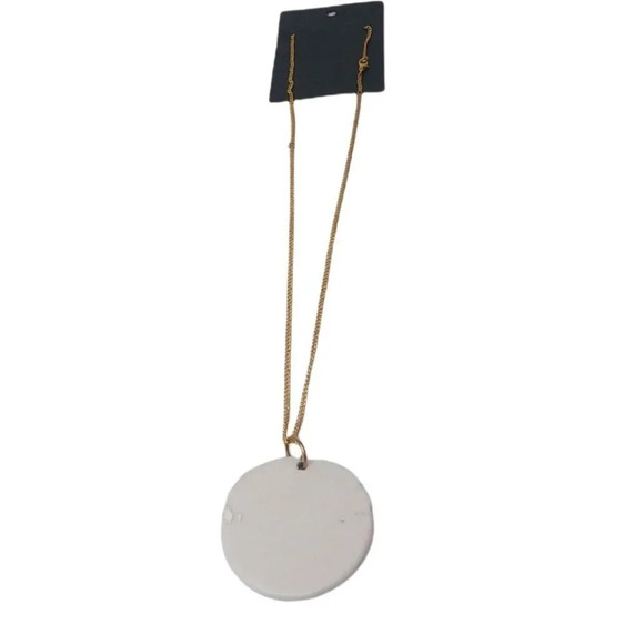 Ceramic Disc Hammered Necklace - Picture 2 of 2